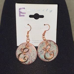E Rose Gold Earrings
